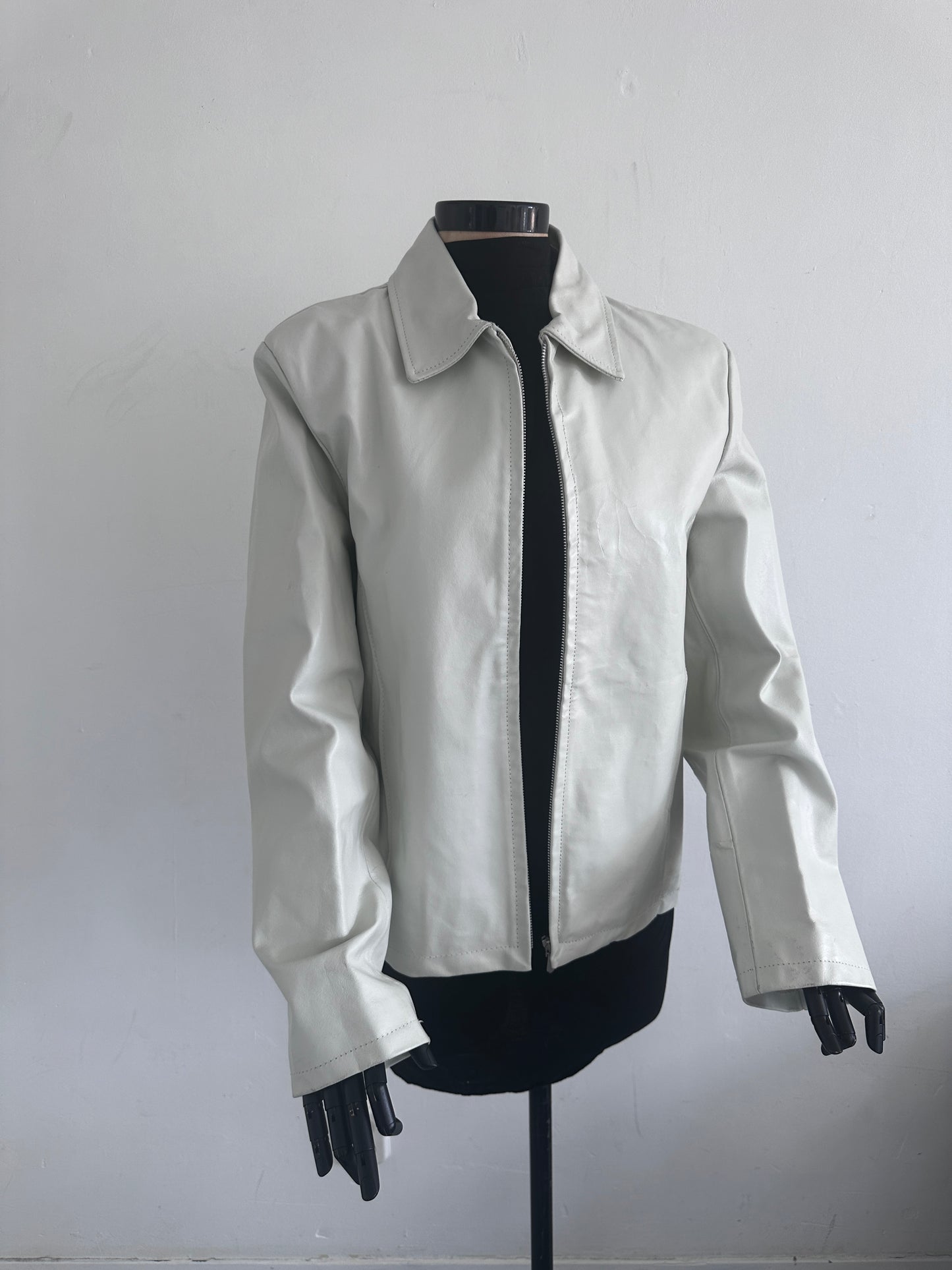 White leather jacket- made in Italy