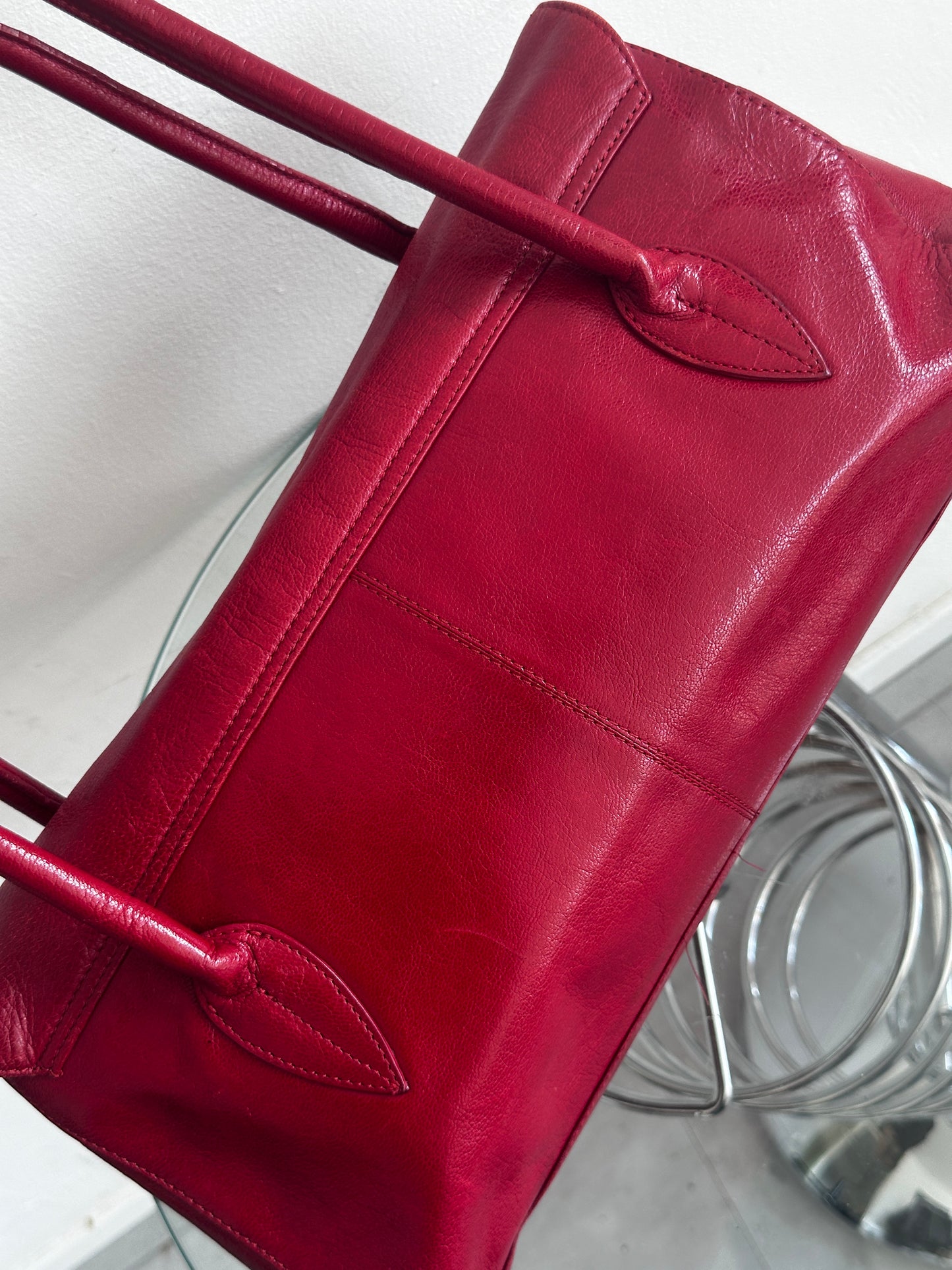Vintage red leather bag