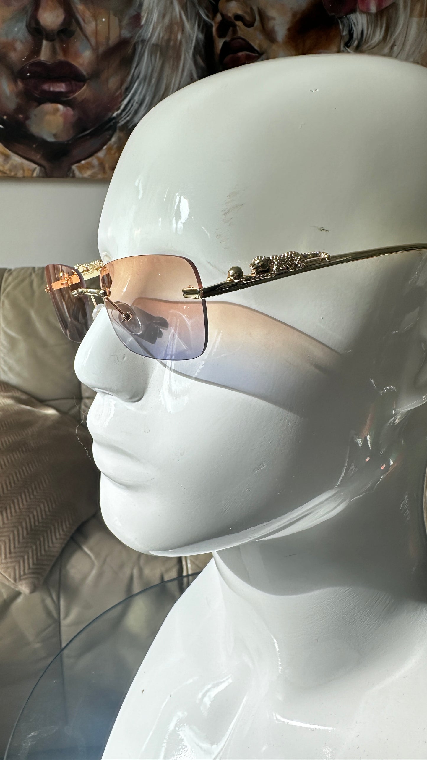 Vintage luipaard zonnebril