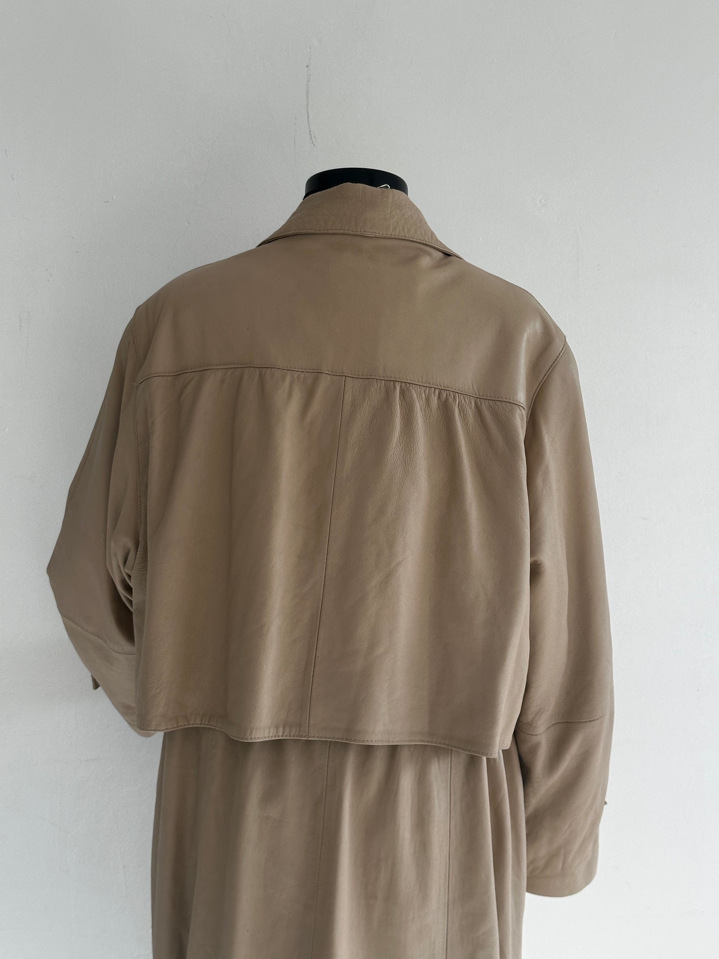 Leather long trenchcoat