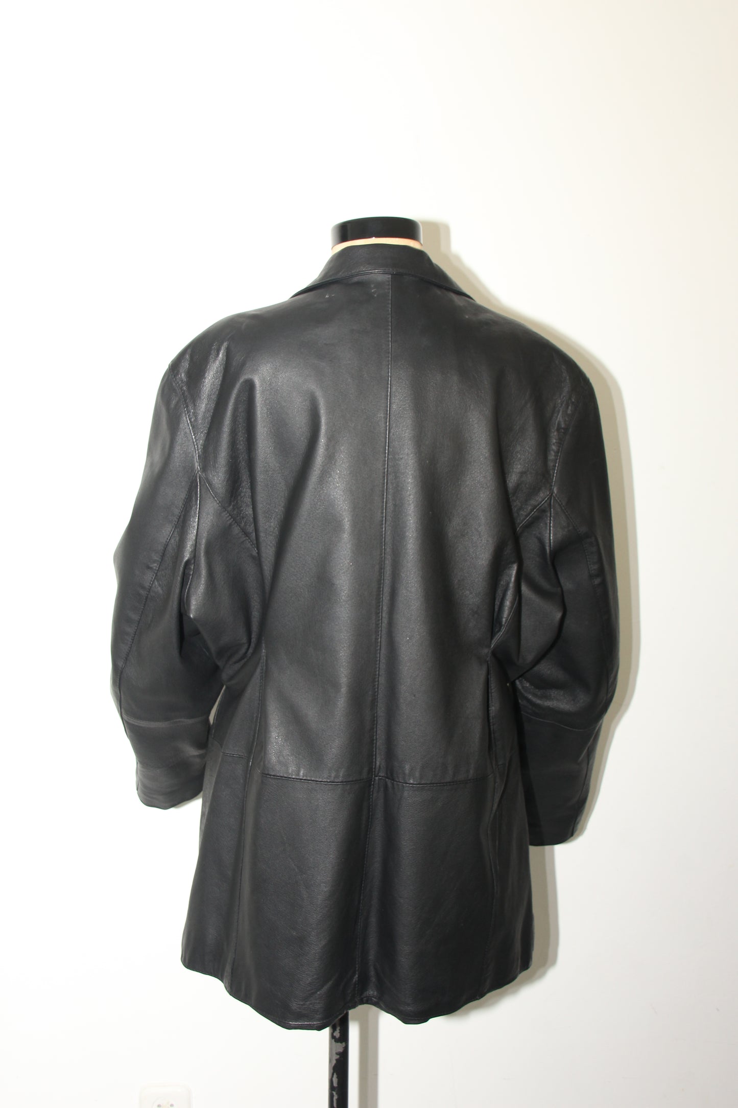 Leather oversized blazer