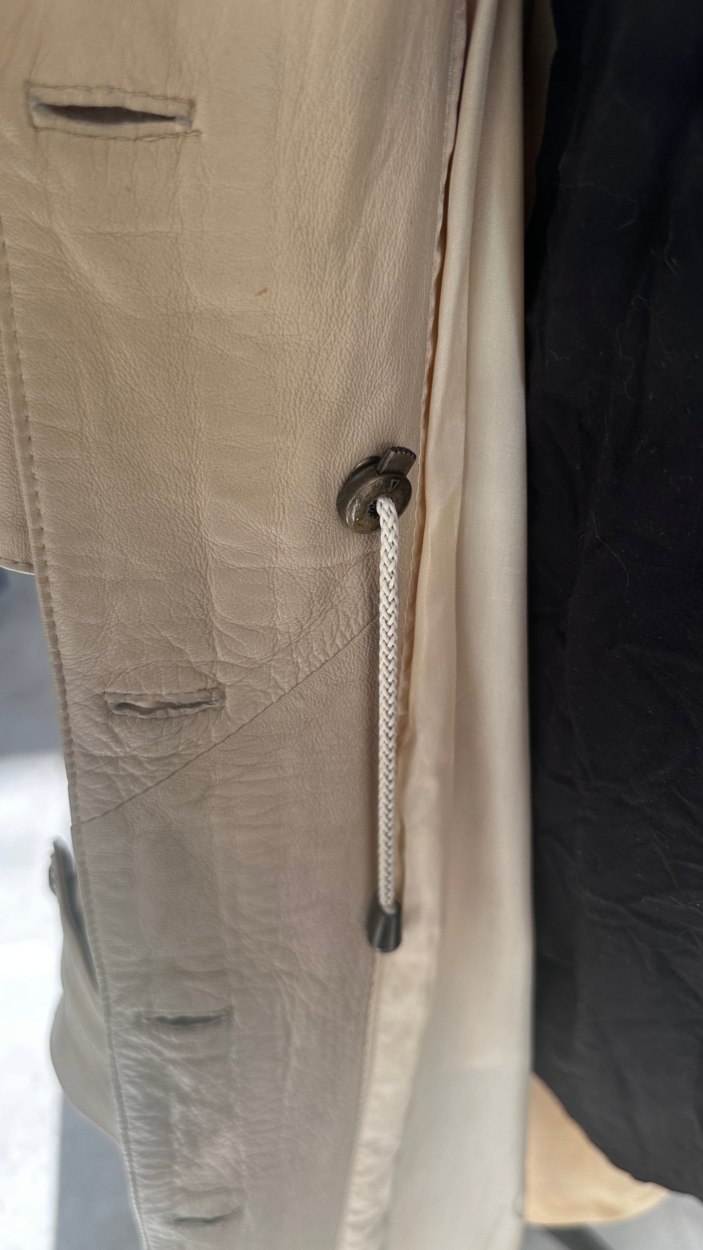 Leather long trenchcoat