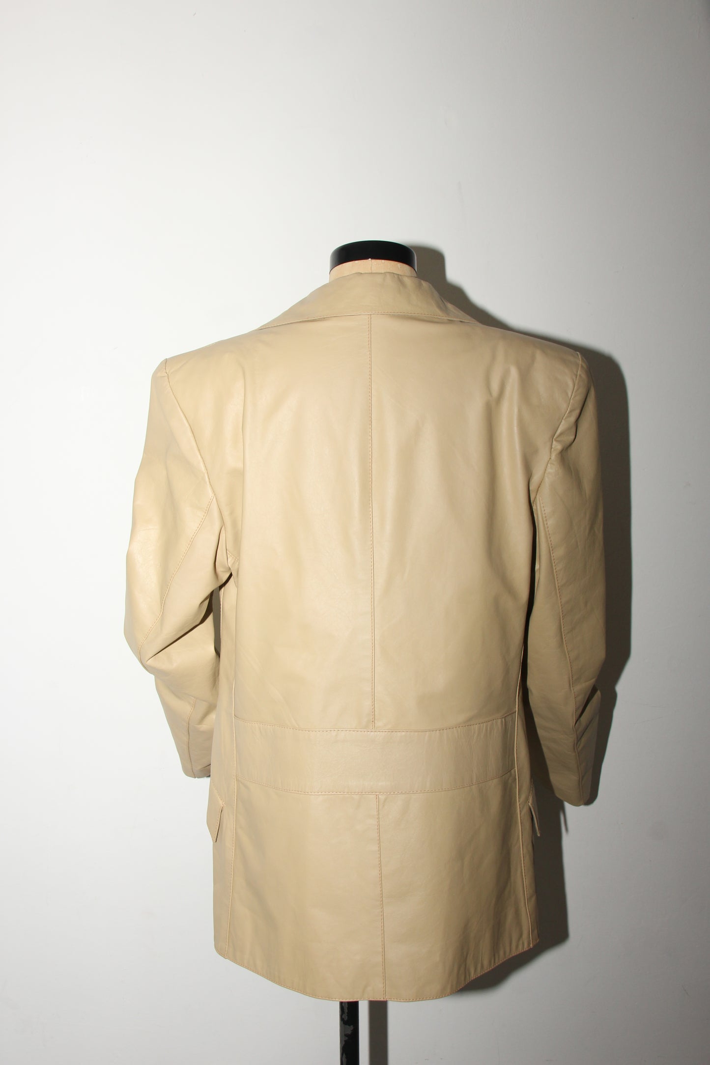Vintage leather beige blazer