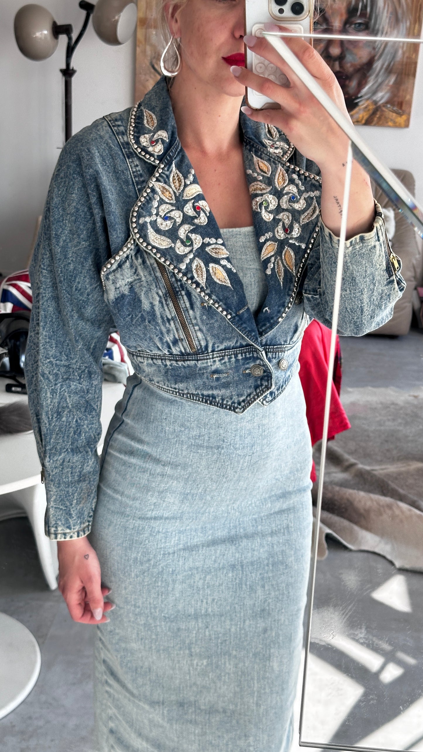 Vintage denim jasje 80s