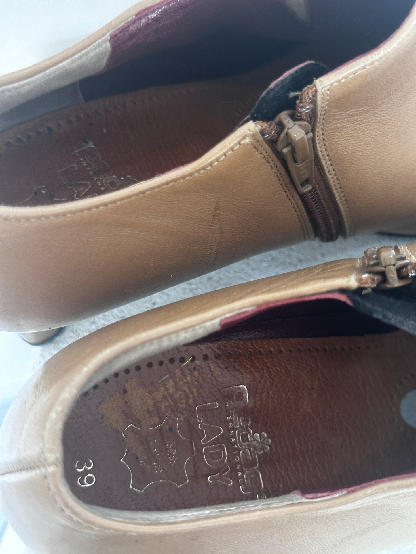 Cognac leather boots