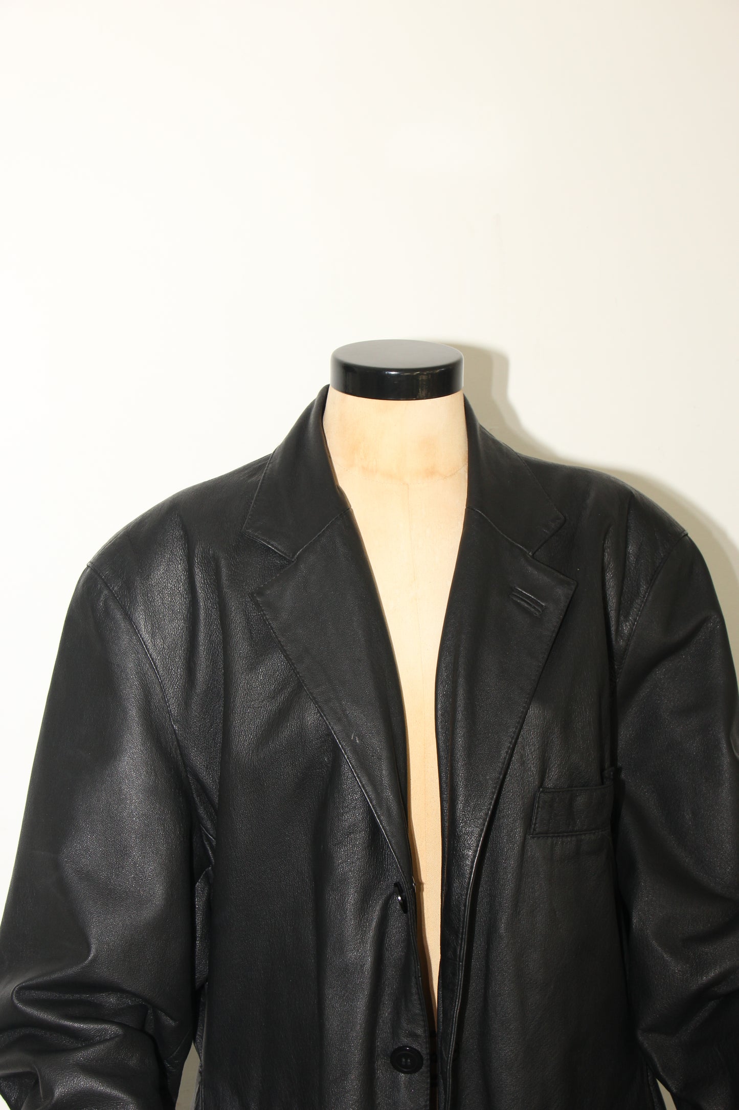 Leather oversized blazer