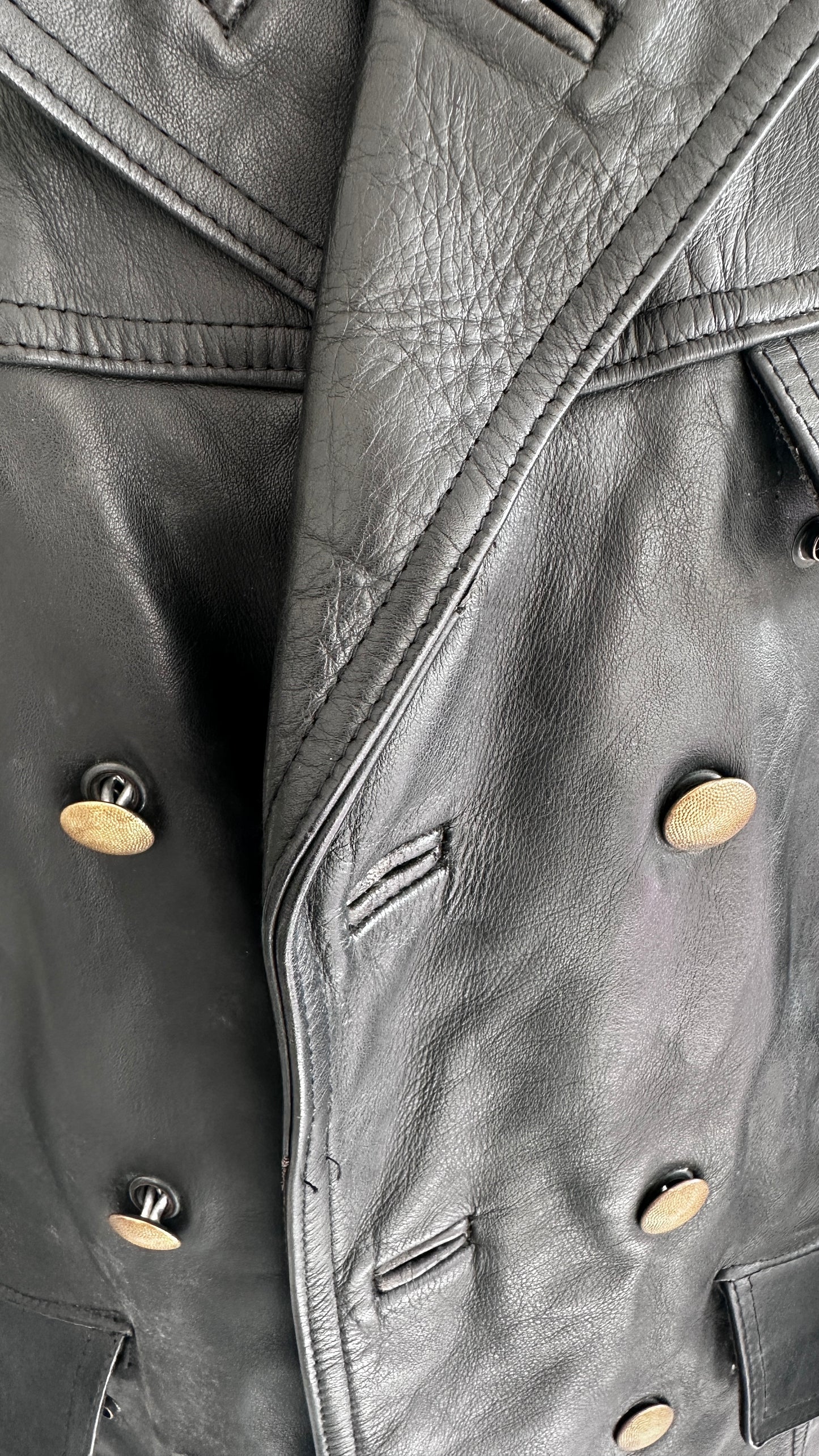 Vintage leather German police jacket 80’s
