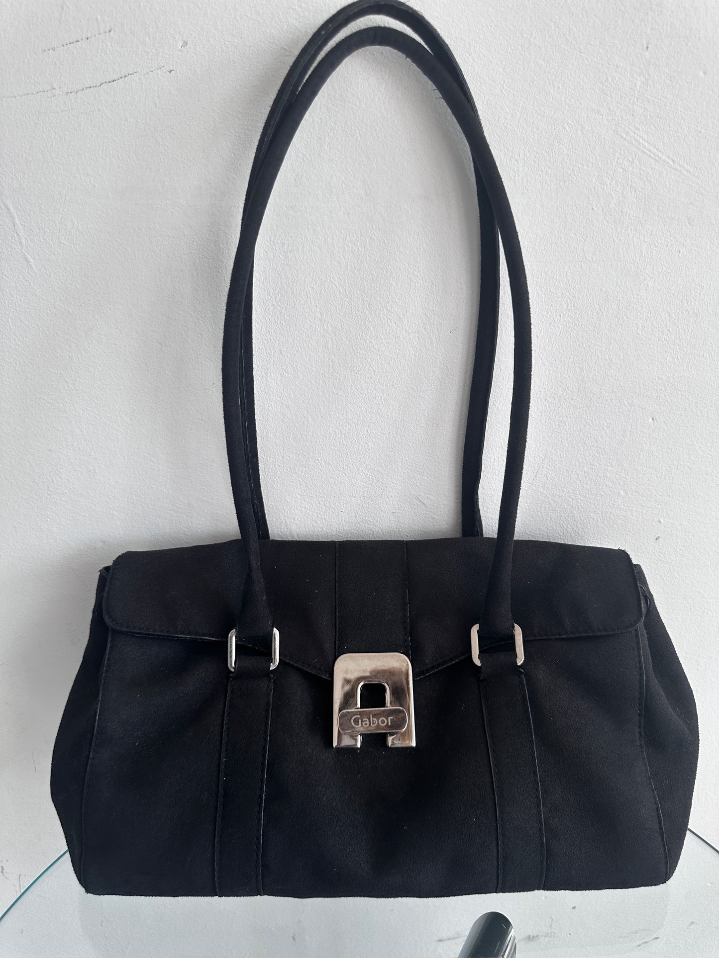 Vintage black suede bag