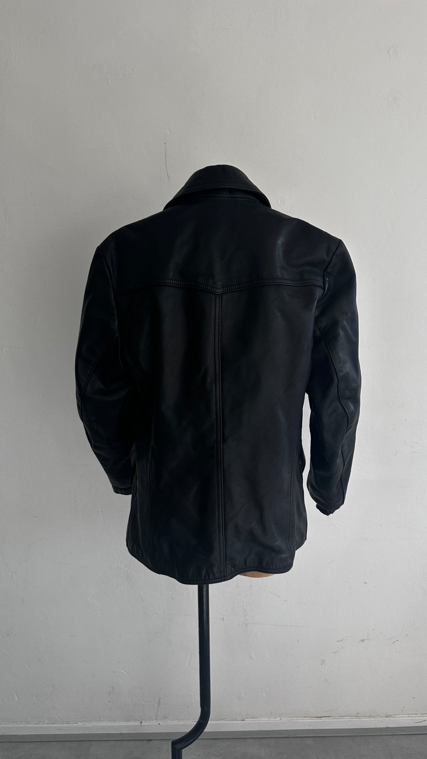 Vintage leather German police jacket 80’s
