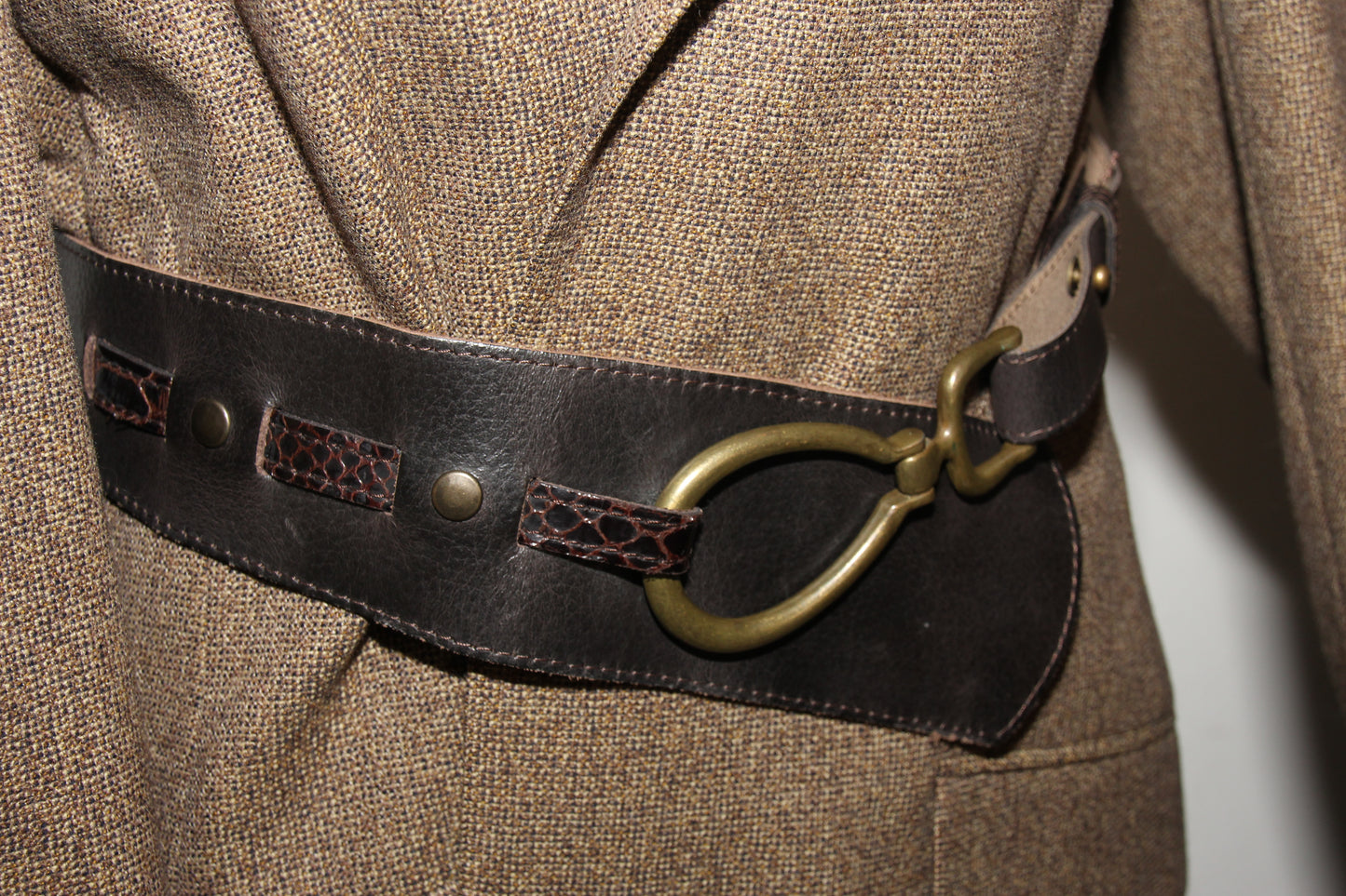 Brown leather belt