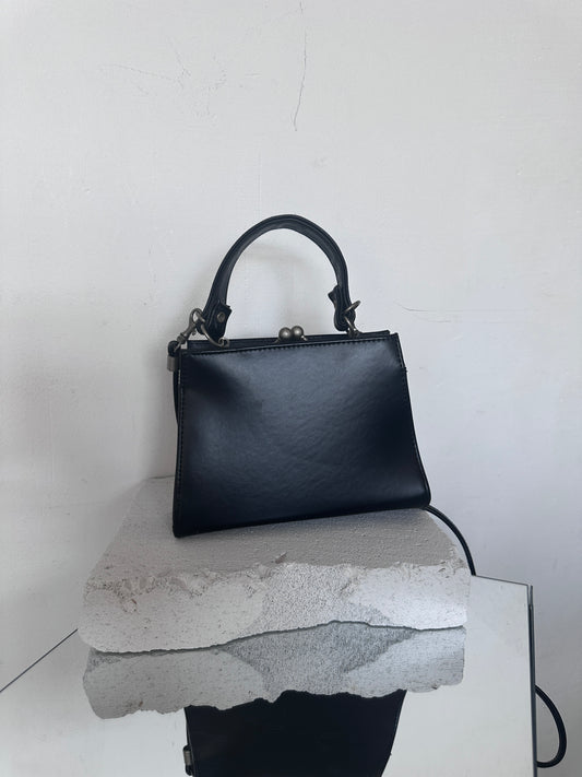 Mini bag black leather