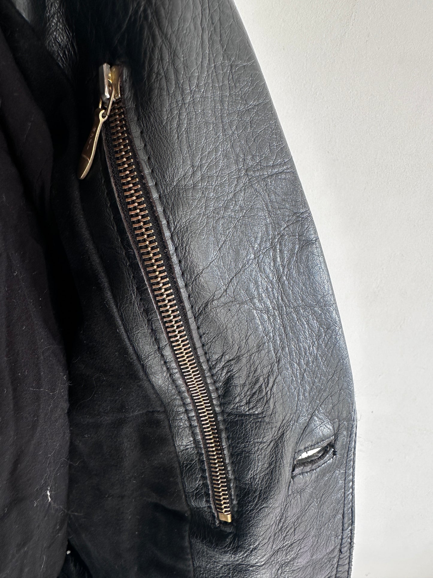 Vintage leather German police jacket 80’s