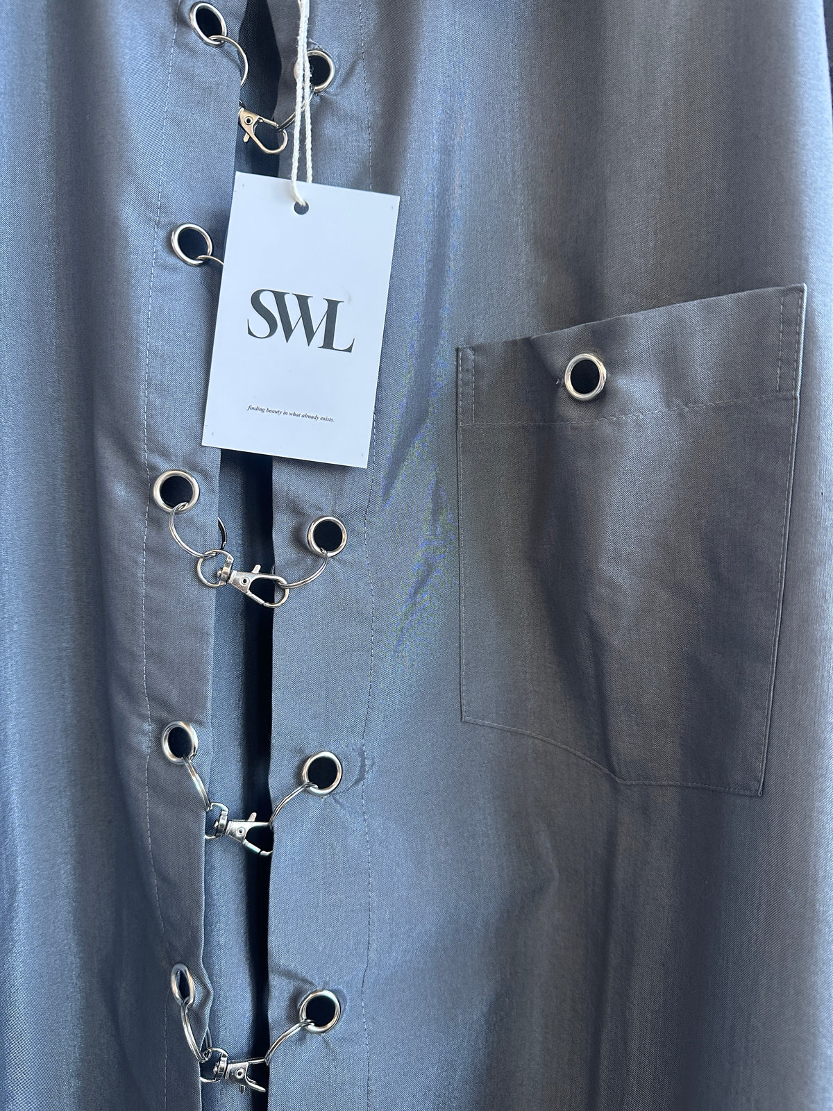 SWL Atelier | The Linked Shirt Dress silver grey