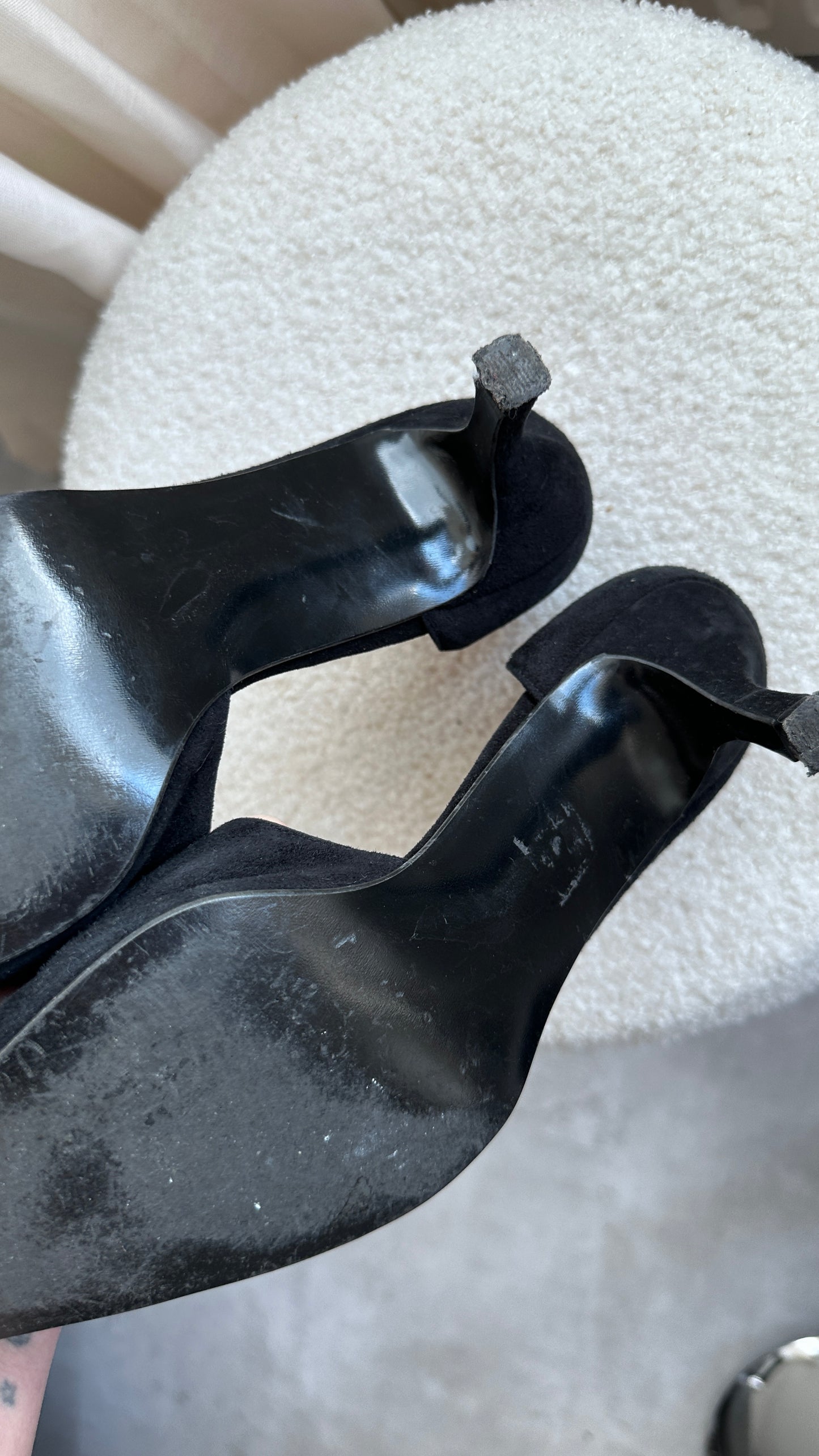Vintage pumps zwart suede
