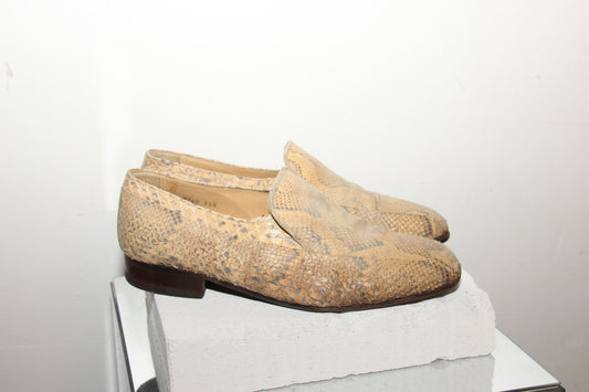 Snake skin loafers
