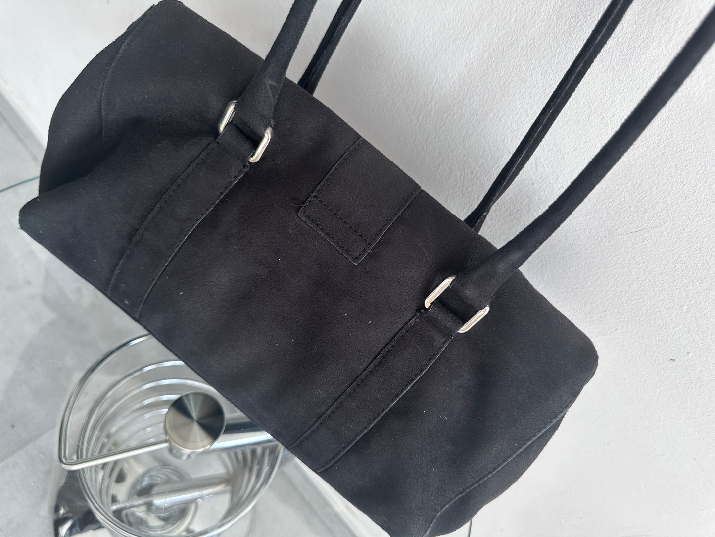 Vintage black suede bag