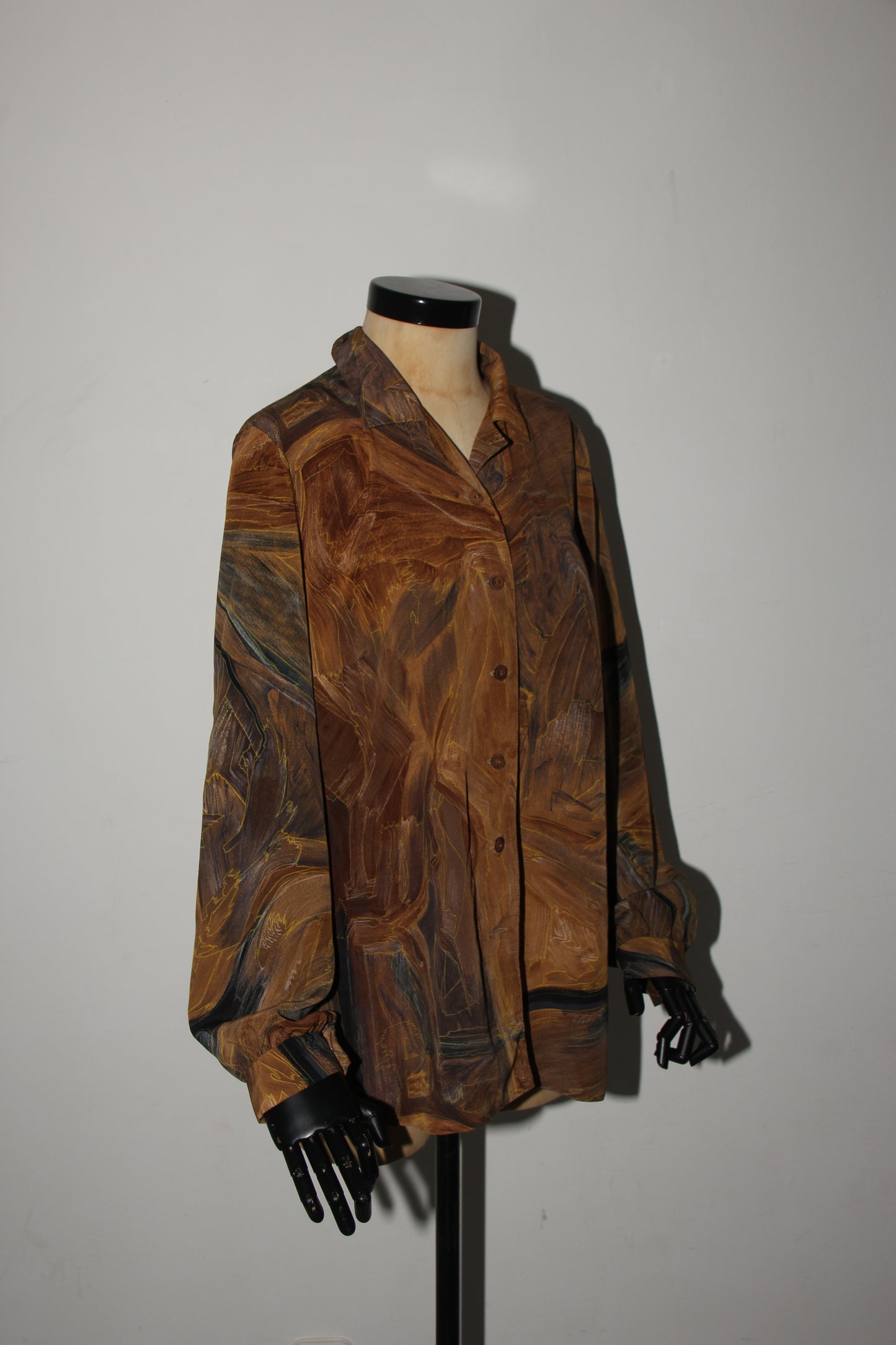 Vintage printed blouse brown