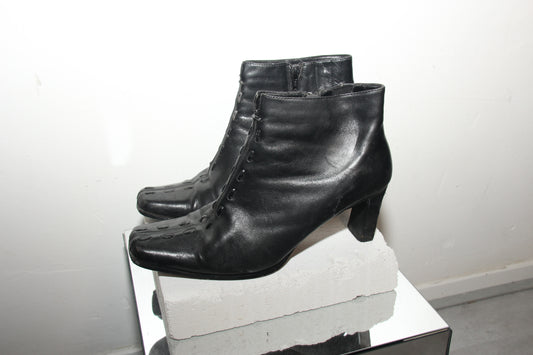Vintage black leather boots