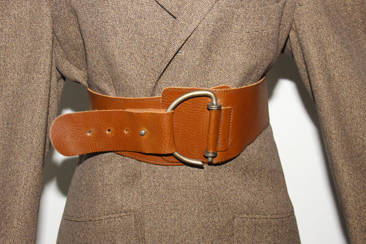 Brown leather belt