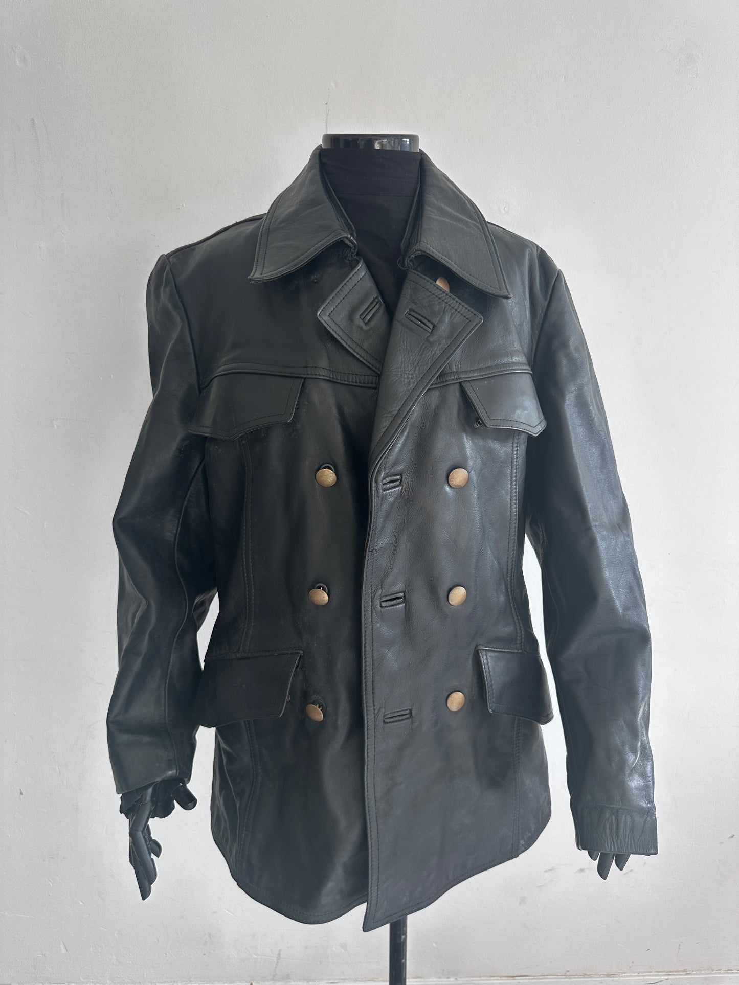 Vintage leather German police jacket 80’s