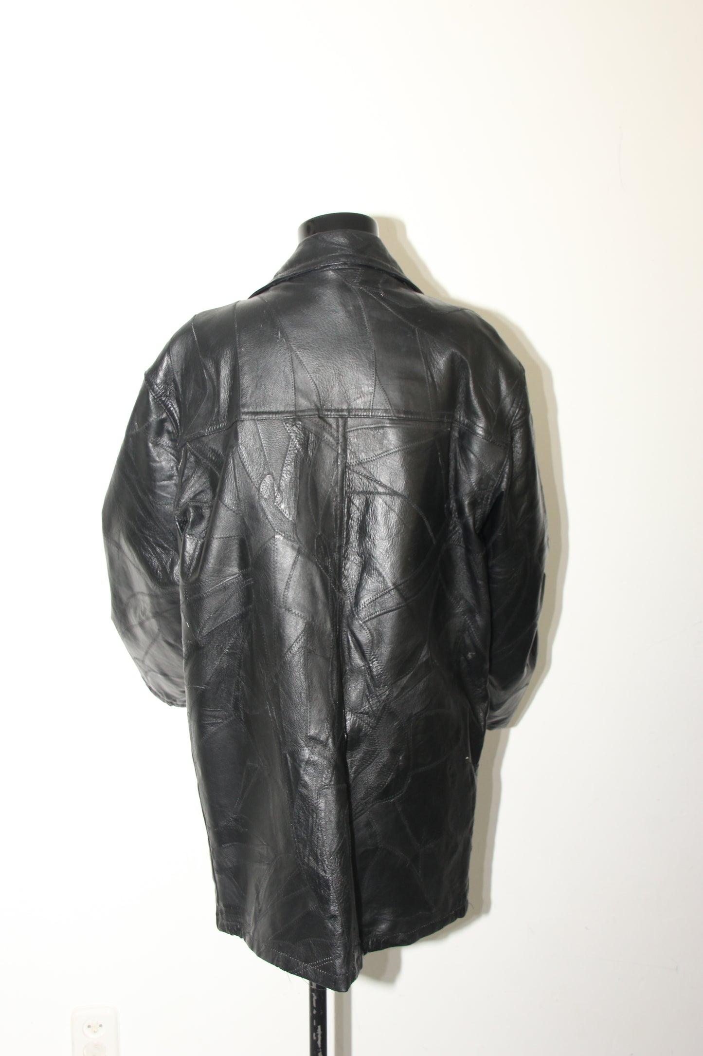 Leather long jacket