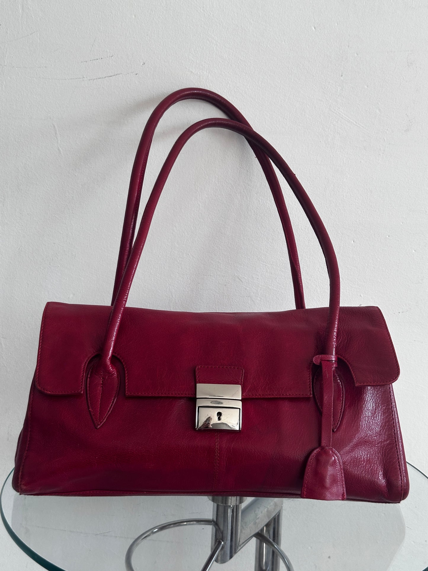 Vintage red leather bag