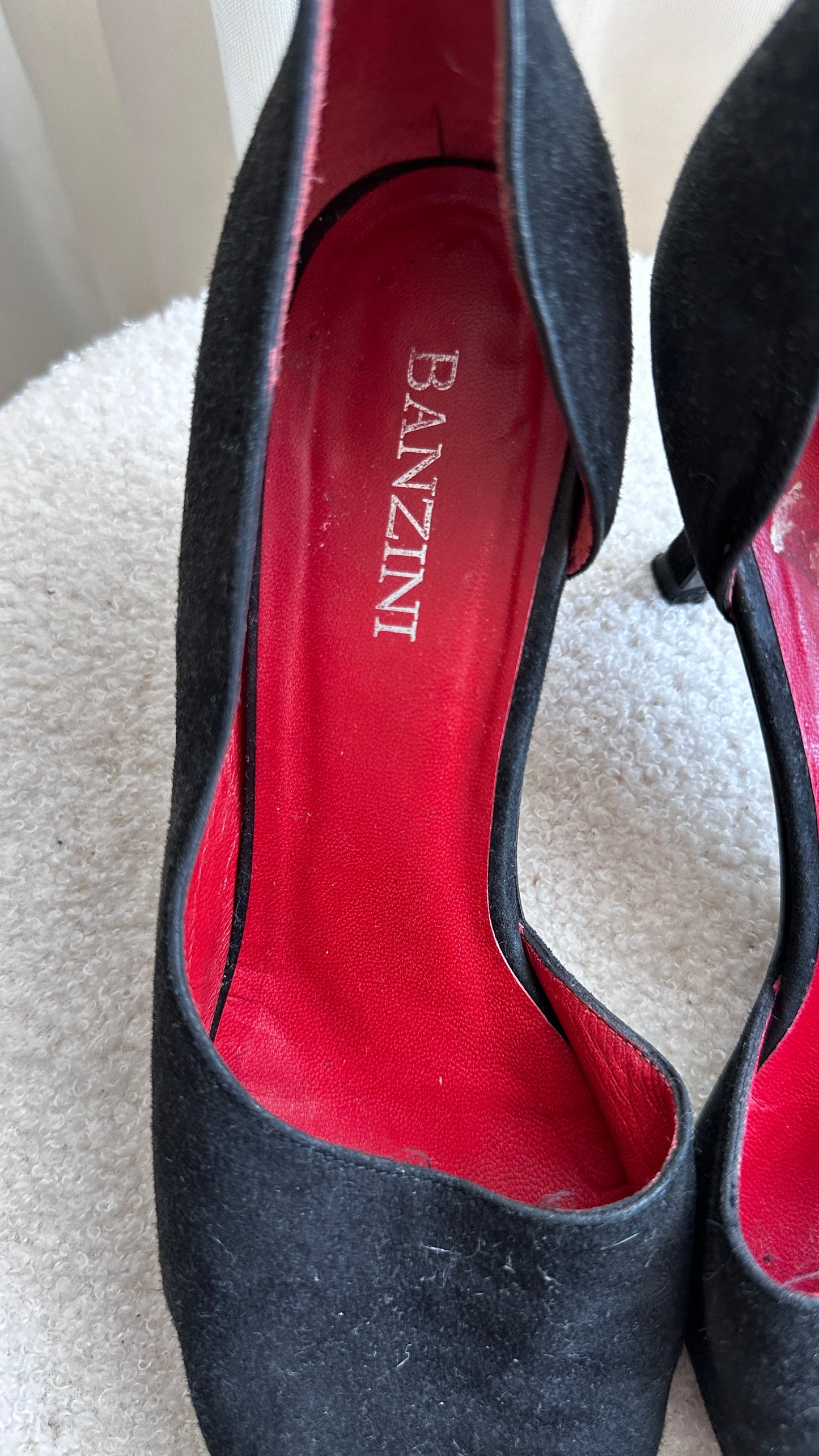 Vintage pumps zwart suede
