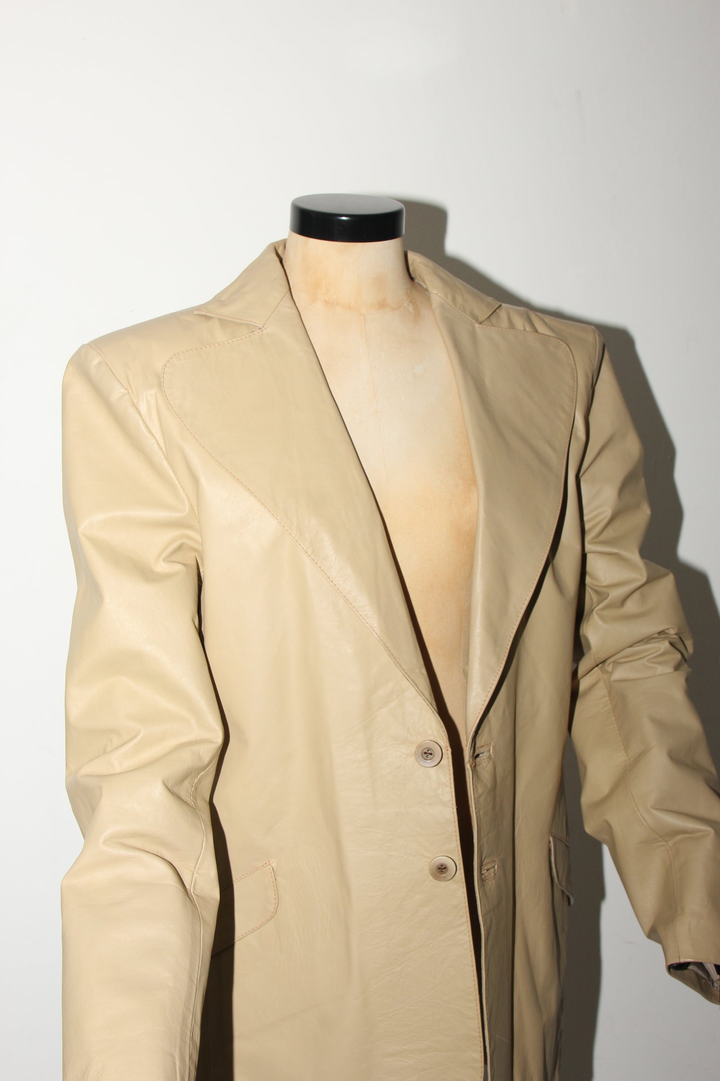 Vintage leather beige blazer
