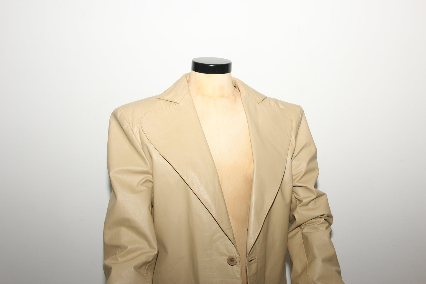 Vintage leather beige blazer