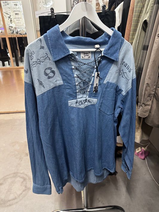 Vintage oversized denim blouse