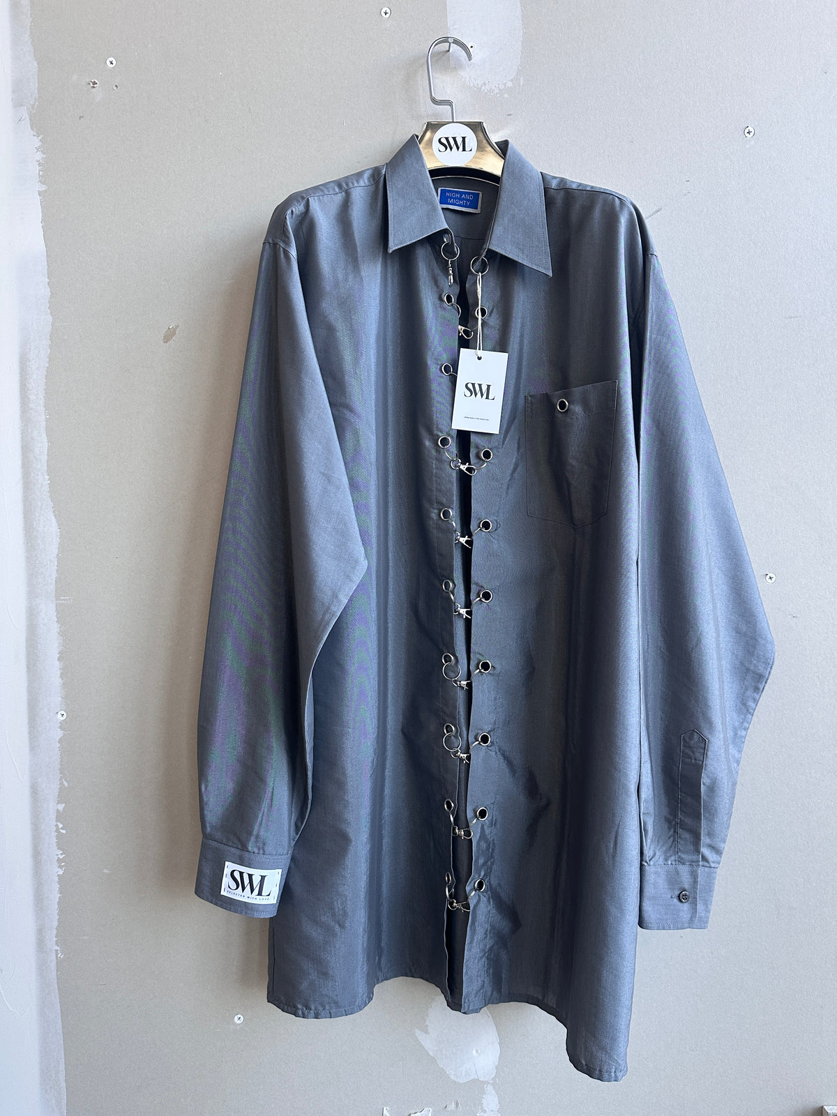 SWL Atelier | The Linked Shirt Dress silver grey