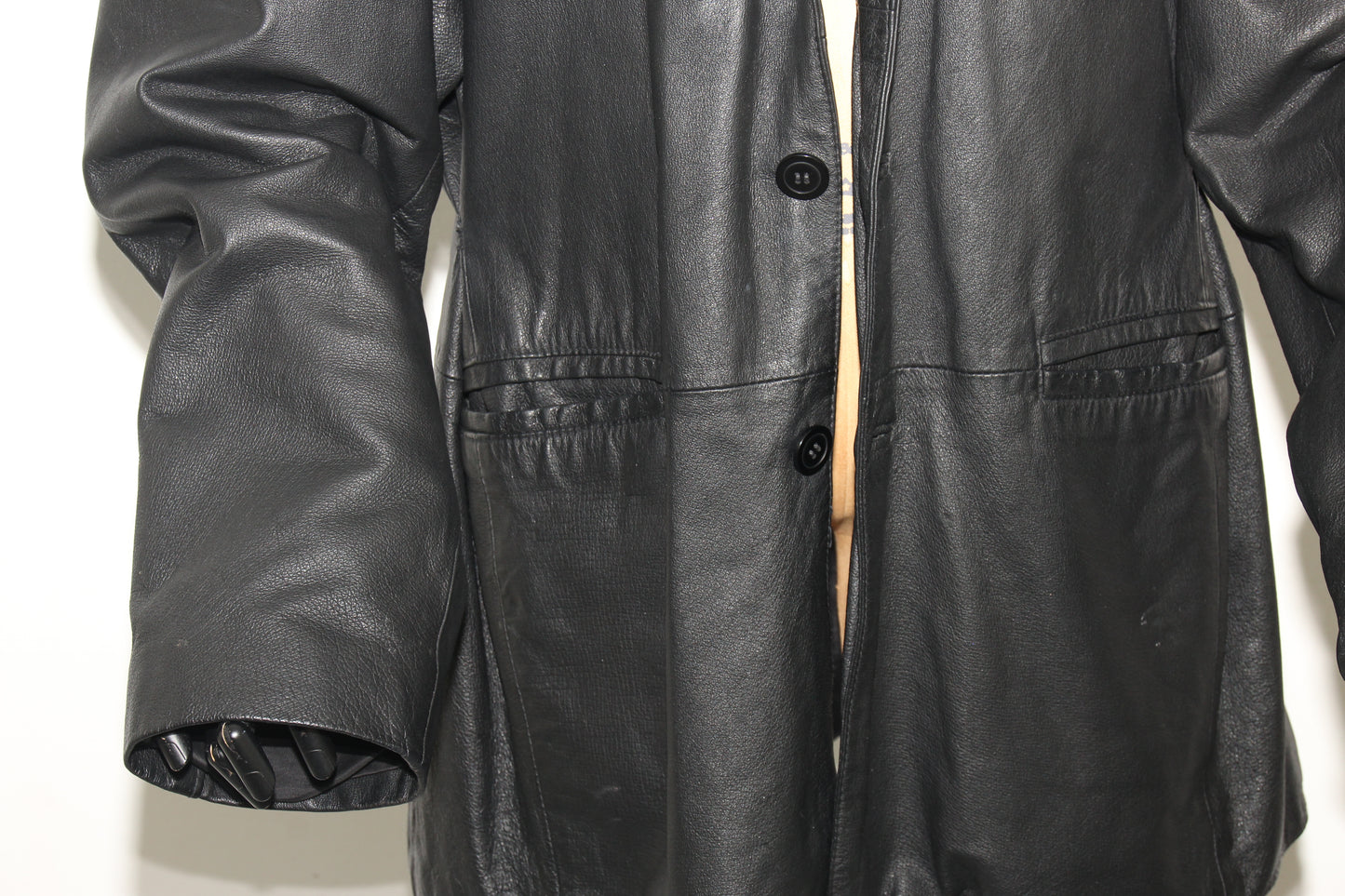 Leather oversized blazer