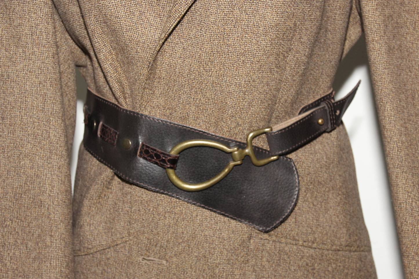 Brown leather belt