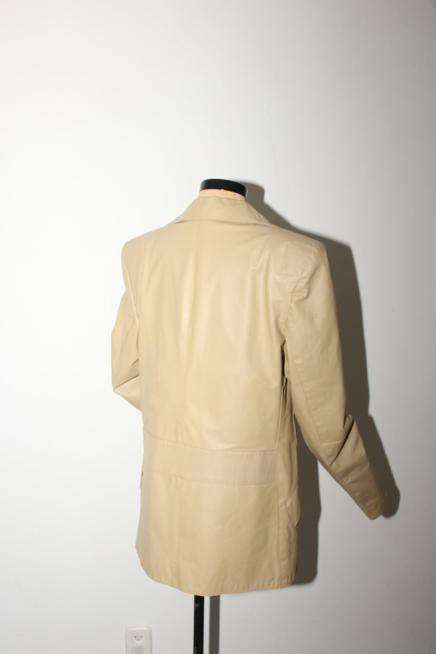 Vintage leather beige blazer
