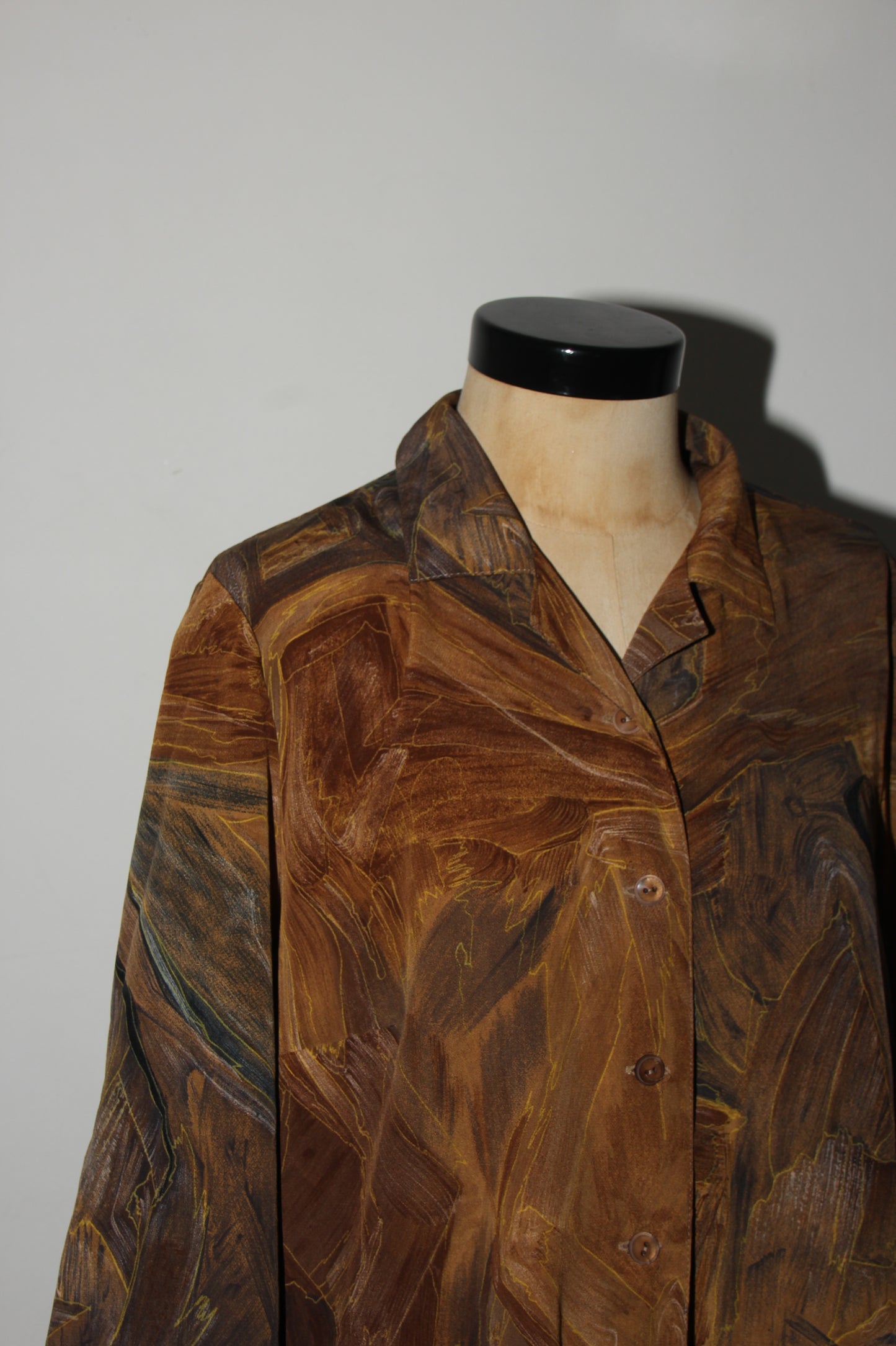 Vintage printed blouse brown