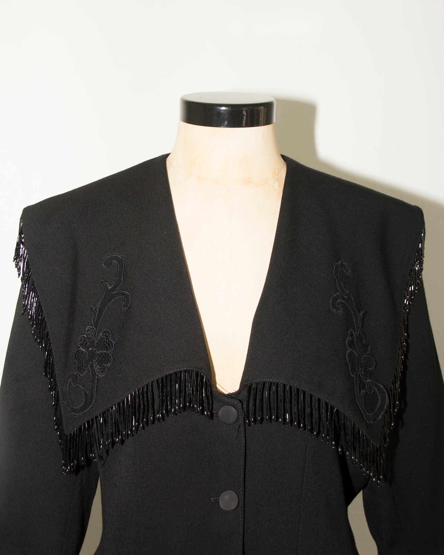 COUTURE BLACK JACKET WITH FRINGES